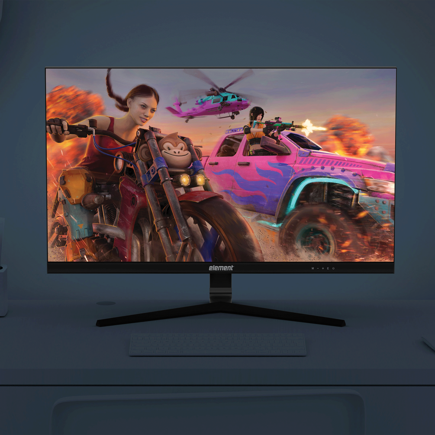 Element 27” 1440P 165Hz Frameless Gaming Monitor - Black w/Spkrs