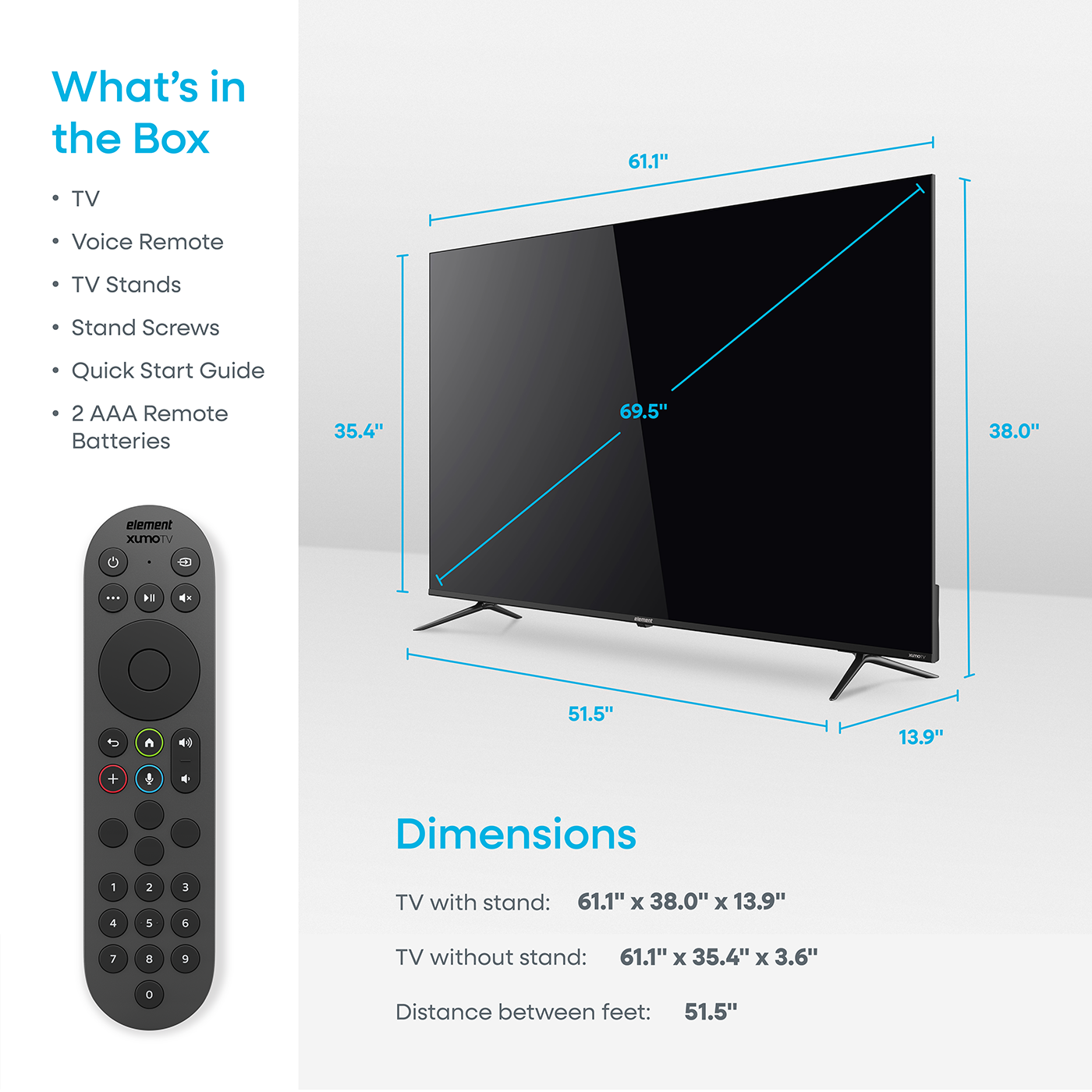Element 70" 4K UHD HDR Xumo TV