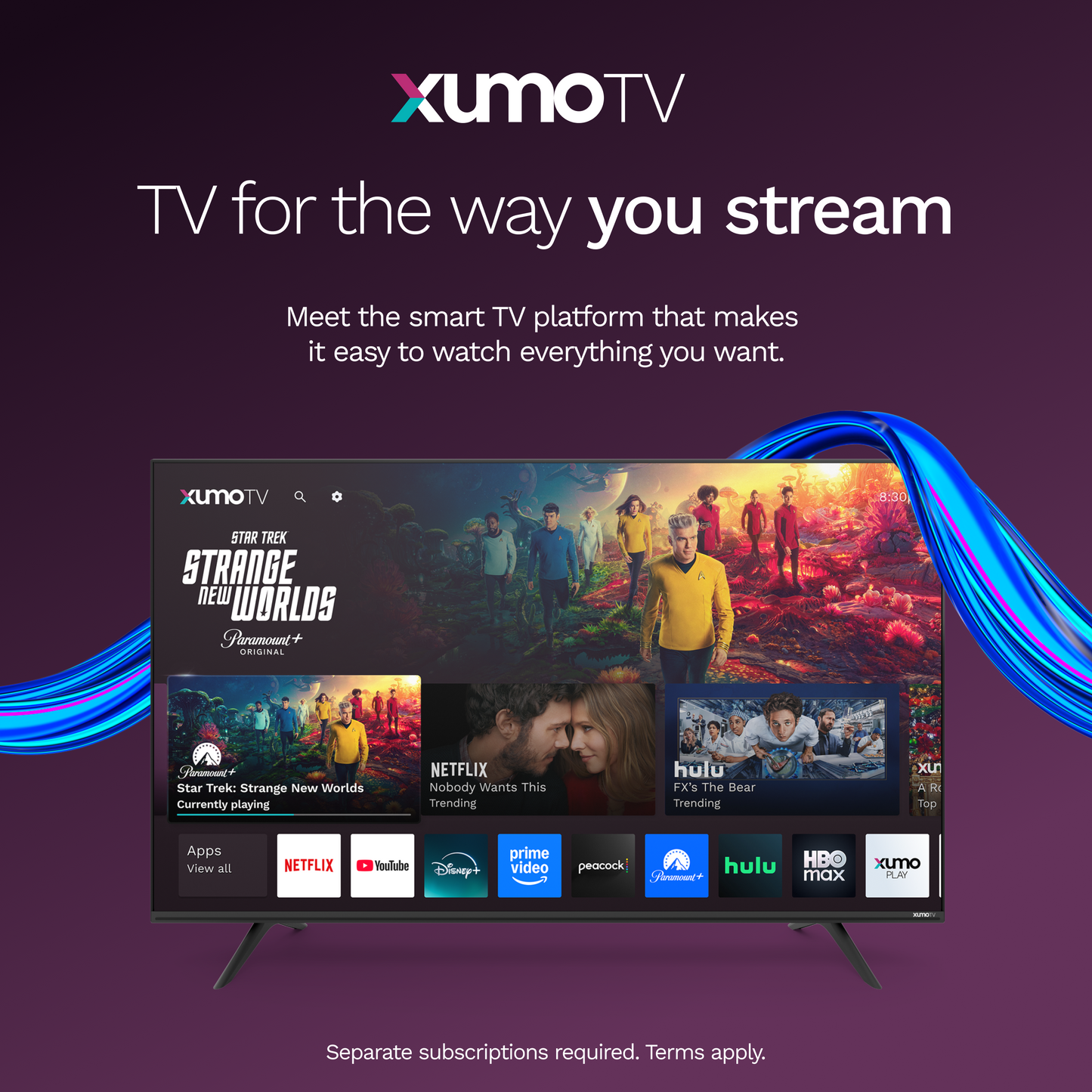 Element 43" 4K UHD  HDR Frameless Xumo TV