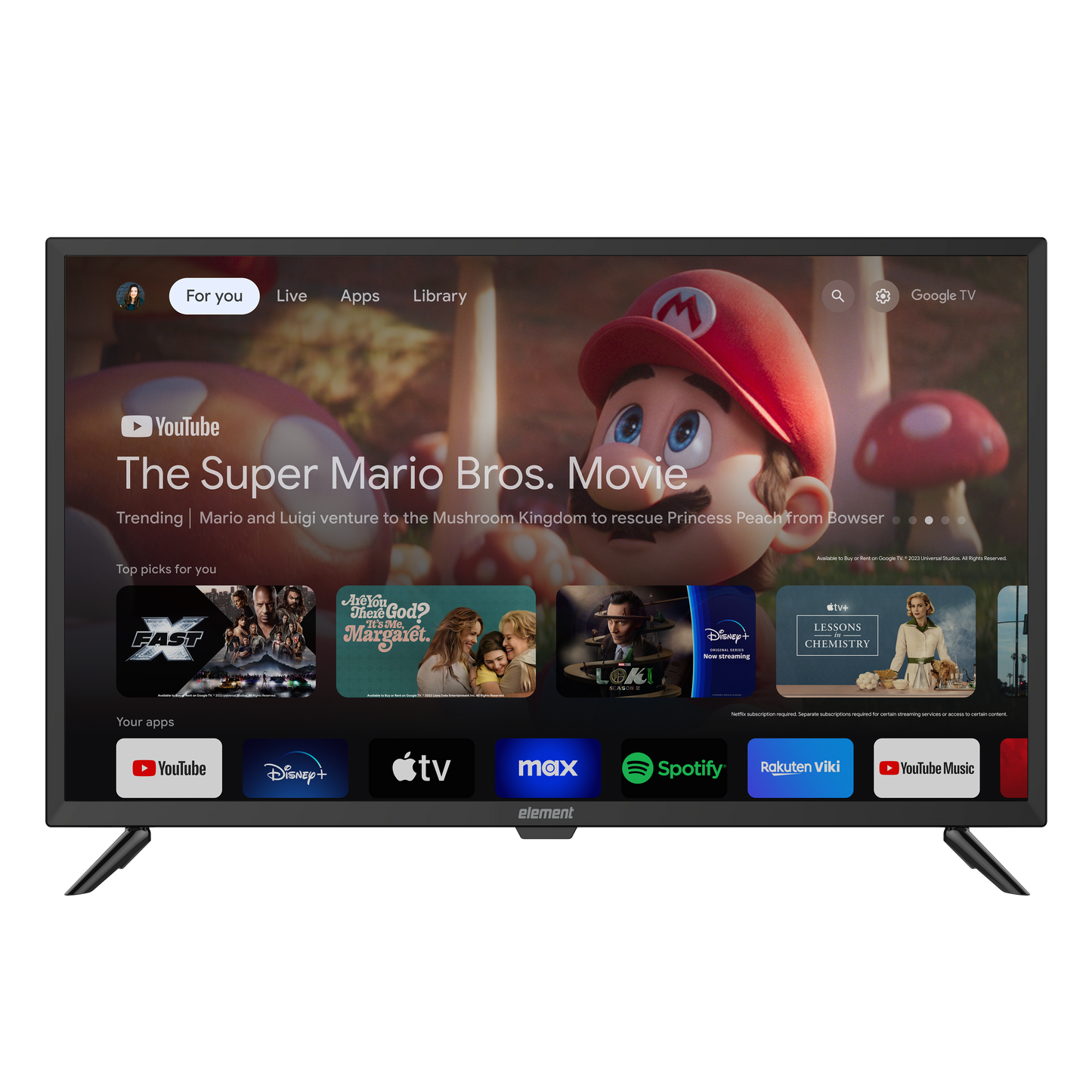 Element 32" 720p HD HDR Google TV