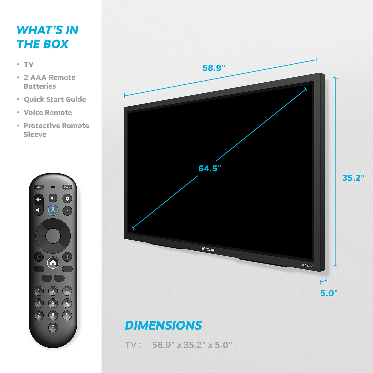 Element Electronics 65" 4K UHD Partial Sun Outdoor Xumo TV